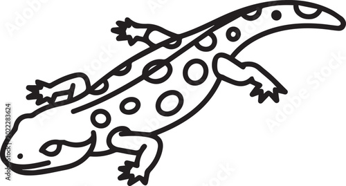 Bilde på lerret Minimalist Vector Spot Pattern Salamander Icon for Wildlife Conservation, Herpet