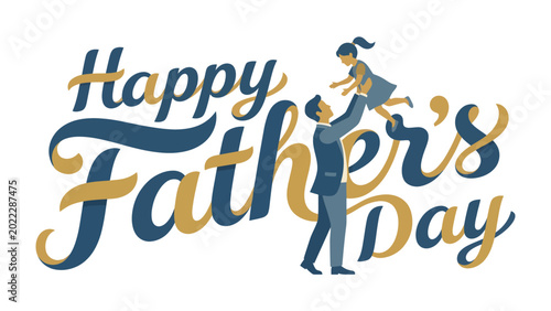 Konstfotografi Happy Father's Day: A heartfelt Father's Day greeting, featuring the playful silhouette of a father lifting his daughter high in the air, embodying the essence of joy and familial love