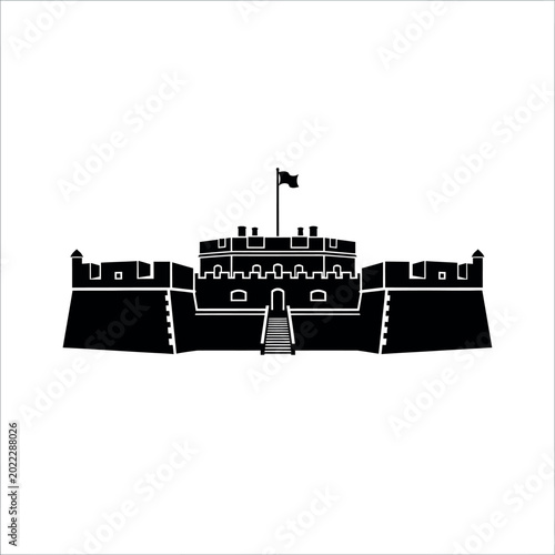Bild auf Leinwand Fortress Silhouette Vector Illustration.