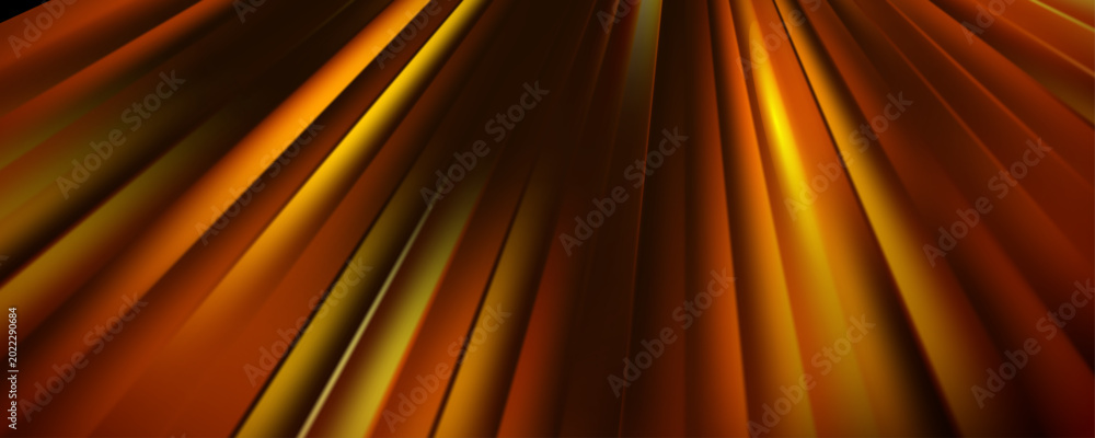 Obraz premium Abstract warm orange and gold glowing diagonal light streaks