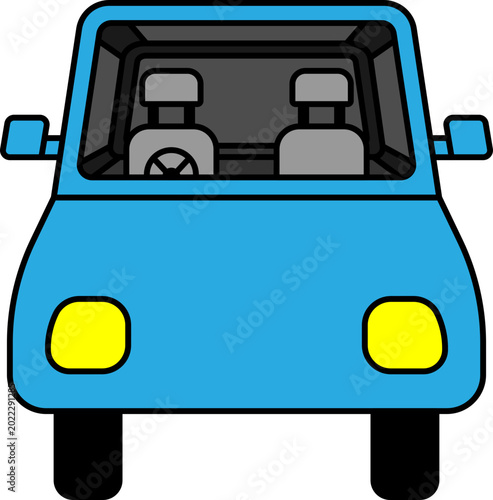 Illustration of Blue Car With Interior