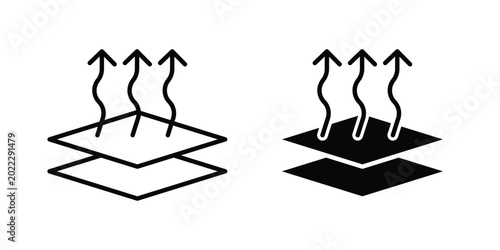 Foto Breathable icon pack in line art and flat design style