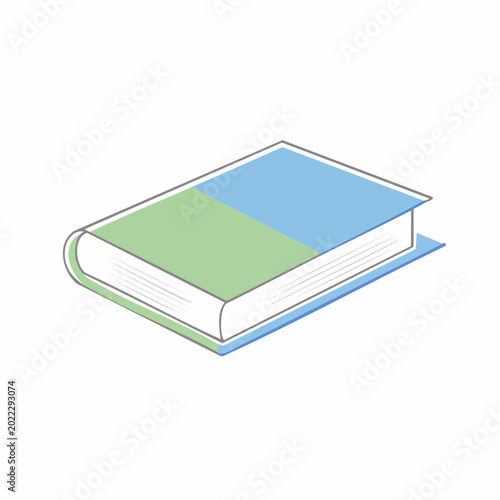 Simple Isometric Illustration of a Closed Book
