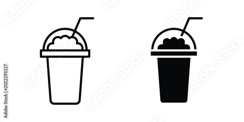 Foto Frappe icon pack in line art and flat design style