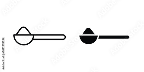 Tableau sur toile full spoon icon pack in line art and flat design style