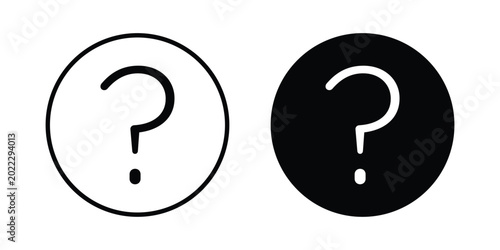 Foto Interrogation icon pack in line art and flat design style