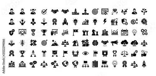 Canvastavla Business Icon Set, Corporate Symbols Collection, Professional Graphics, Strategy