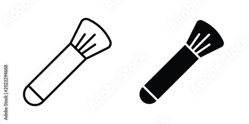 Schilderij op canvas Makeup brush icon pack in line art and flat design style