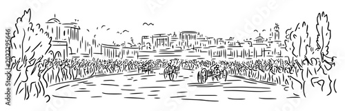 Photos buckingham palace london park sketch vector