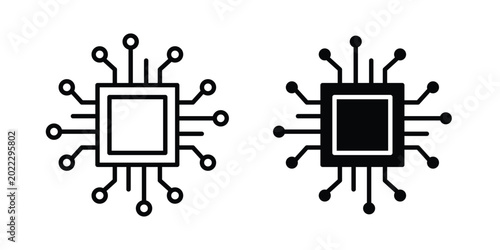 Photos Processor icon pack in line art and flat design style