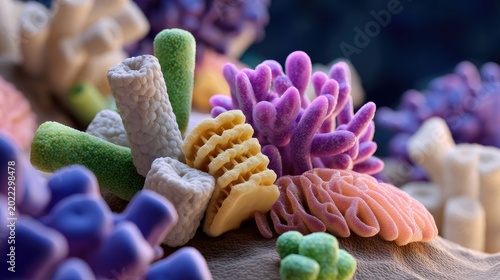 Colorful Coral Reefs with Diverse Marine Life Underwater in Vibrant Ocean Environment