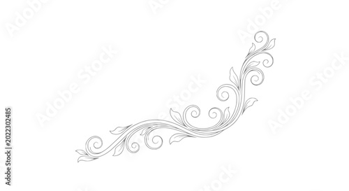 Elegant Floral Swirl Decorative Element - Vintage Scrollwork Design