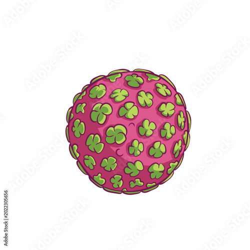Cartoon Colored Green Hantavirus Character Illustration Isolated White Background