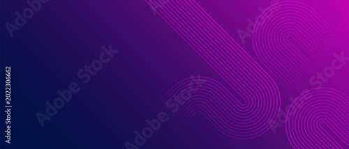 abstract purple and blue gradient background with curved parallel lines. neon retro technology wallpaper. digital geometric vector backdrop.