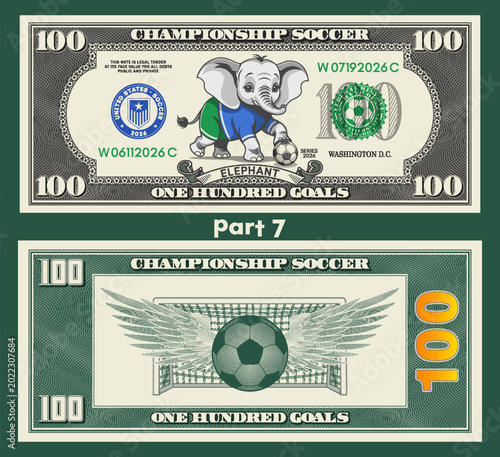 Konstfotografi Vector banknote, denomination of 100 goals
