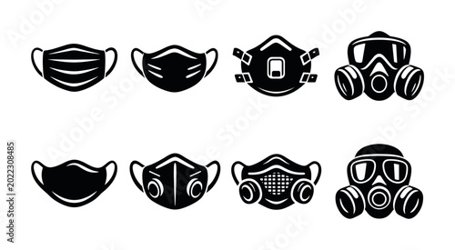 Konstfotografi Collection of protective face masks and respirators for health and safety
