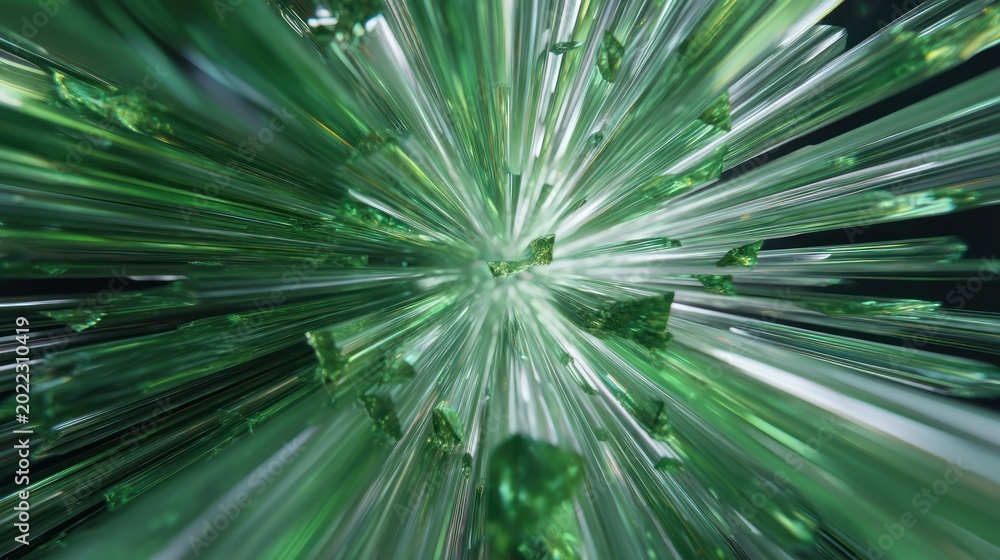 Fototapeta premium Abstract green explosion with transparent background