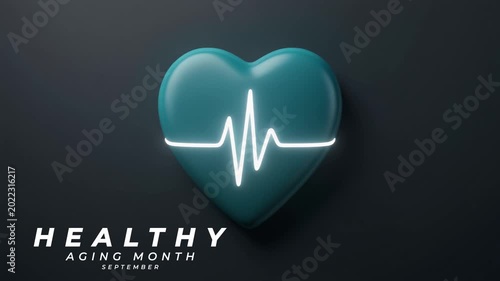 Healthy Aging Month Balanced Nutrition and Fitness for Long Term Health. Animation Video.