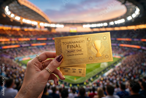 Tournament Ticket Stadium Bokeh Golden Admission Football Editorial Photography No Date