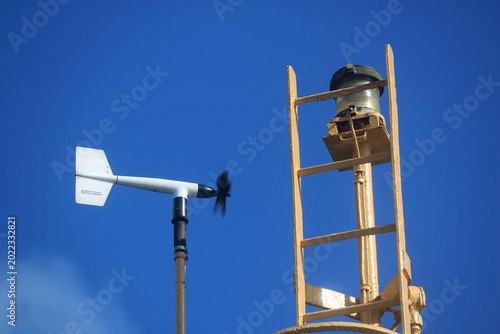 Photos An image of a wind monitor anemometer, used for measuring wind speed and direction