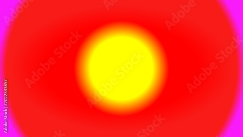 Abstract Neon Radial Gradient Background with Vibrant Yellow Red and Pink Blurry Circles

