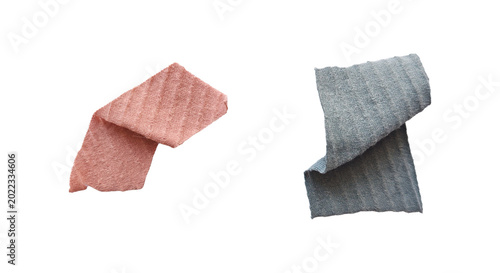 Foto Two textured knit fabric scraps on a transparent background
