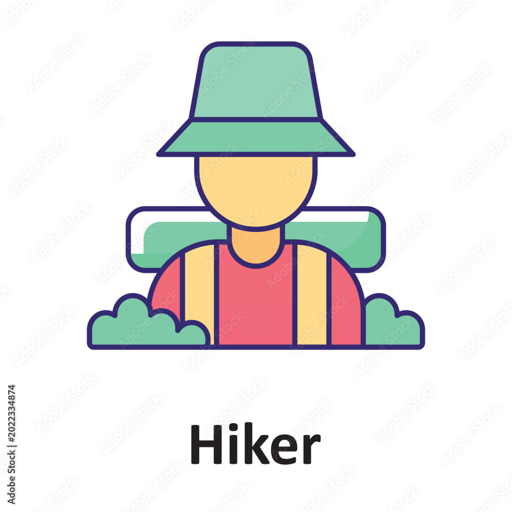 Obraz premium Hiker Vector Icon which can easily modify or edit