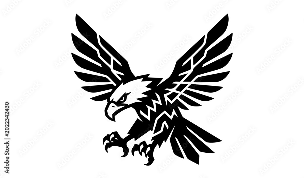 Fototapeta premium Flying Eagle Mascot Silhouette Logo Illustration