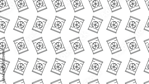 Foto Seamless pattern of minimalist line art illustration of a cylindrical drum featu