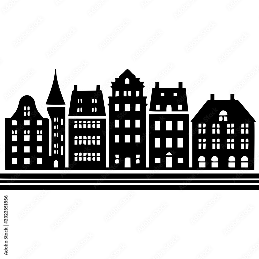 Obraz premium Copenhagen Skyline Icon Vector