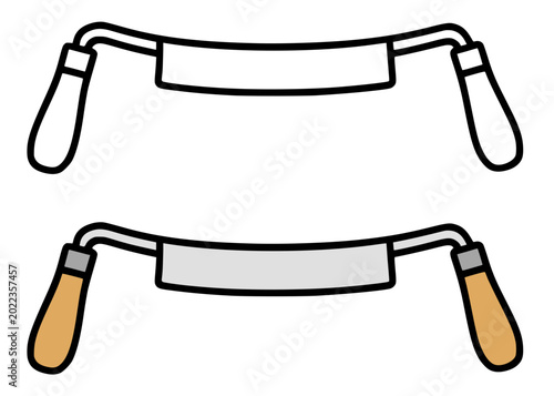 Quadro su tela Drawknife illustration, in line art and colored design, for coloring page