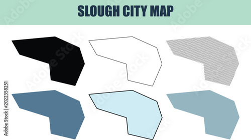 Obraz na plátne Slough city map variations in geometric shapes and color palettes