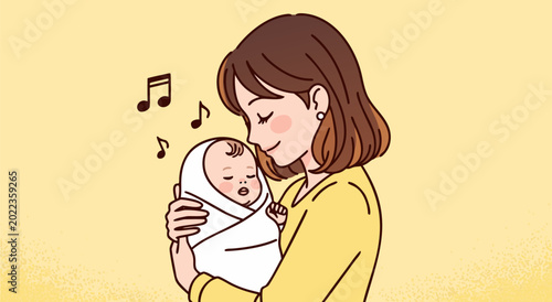 Canvastavla Sweet mother holding her newborn baby in a gentle embrace, a tender moment captu