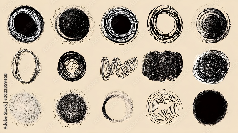 Naklejka premium set of hand drawn ink splashes