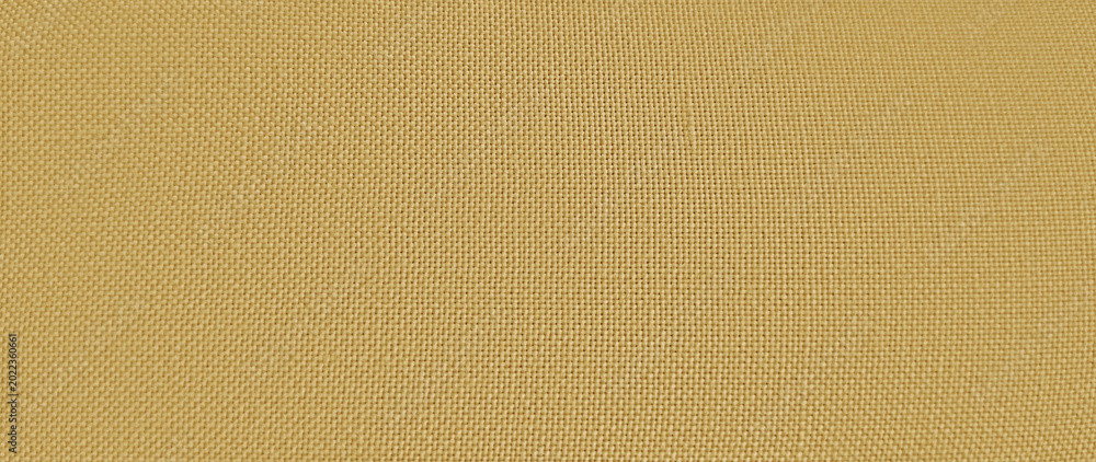 Fototapeta premium Mustard yellow linen fabric texture, golden woven textile background, natural fiber cloth material for interior design and fashion upholstery
