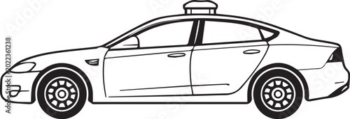 Fotografija A futuristic sleek autonomous car, emphasizing innovation and cutting-edge technology, symbolizes the future of transport and automotive industry