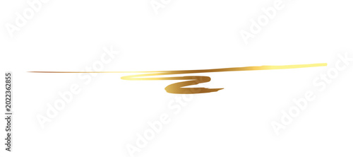 Gold brush stroke accent with transparent background
