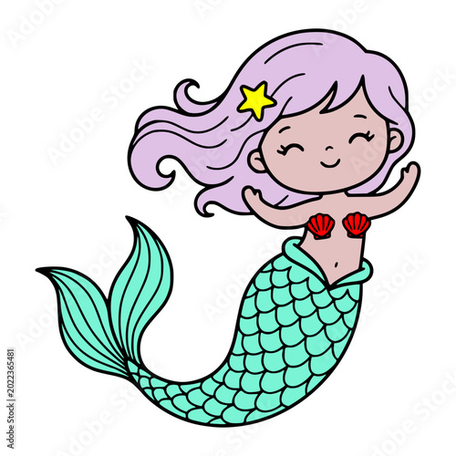 Beautiful Mermaid Vector Illustration