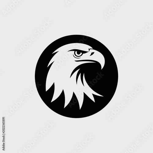 Bild auf Leinwand Black and white eagle head logo.