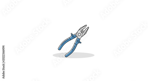 Εκτύπωση καμβά Illustration of a blue-handled plier tool isolated on white background