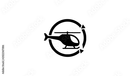 Εκτύπωση καμβά Abstract helicopter rotor motion logo vector icon minimal aviation branding symb