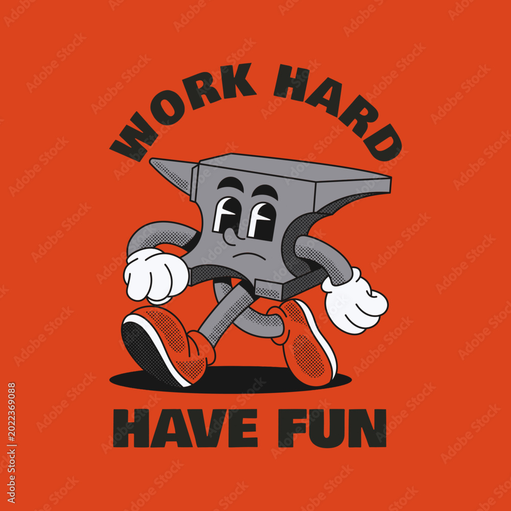 Fototapeta premium Retro Cartoon anvil Vector illustration