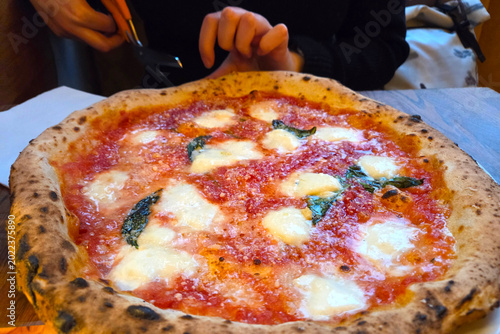 Authentic Italian Margherita Pizza with Fresh Basil and Mozzarella