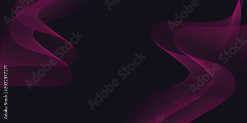 Bild auf Leinwand Elegant flowing magenta waves dancing gracefully across deep black void creating