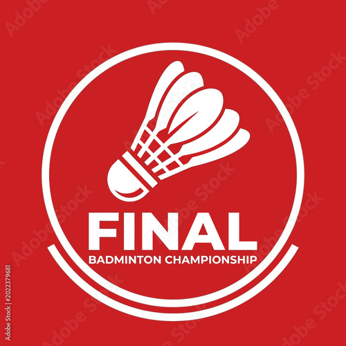 Bold Championship Emblem Featuring a Shuttlecock Design for Badminton Tournament Branding