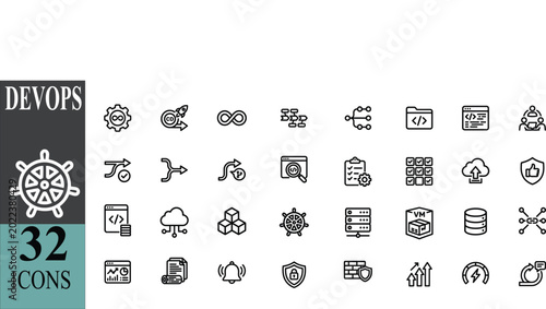 Cuadro en lienzo DevOps icon set