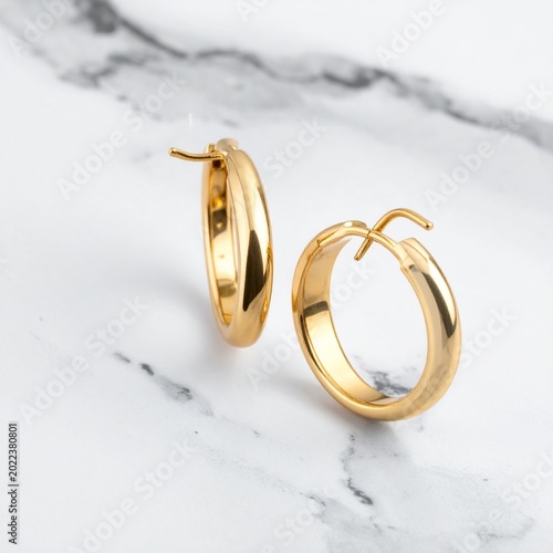 Polished gold hoop earrings