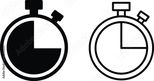 Obraz na plátně Stopwatch icons for time measurement with duration  vector illustration