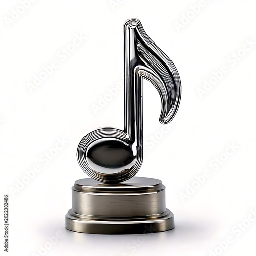 Polished musical note trophy award