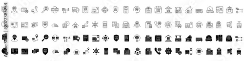 Tableau sur toile Bus icon vector set